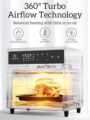 Air Fryer Toaster Oven Combo, 12.6 QT XL Stainless Steel Airfryer 10 in 1, Convection Oven Countertop Non Toxic for Bake, Roast, Reheat, Broiler, Dehydrate with Digital Touch Screen in Saudi Arabia