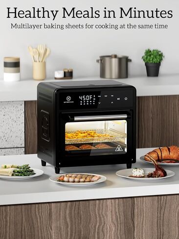 Air Fryer Toaster Oven Combo, 12.6 QT XL Stainless Steel Airfryer 10 in 1, Convection Oven Countertop Non Toxic for Bake, Roast, Reheat, Broiler, Dehydrate with Digital Touch Screen in Saudi Arabia