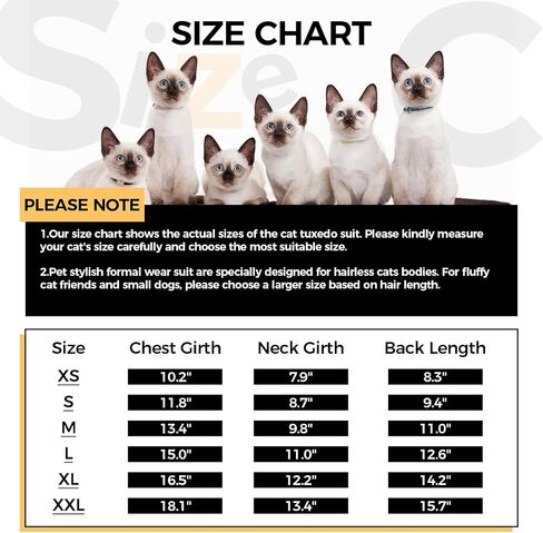 DENTRUN Cat Tuxedo Outfit, Sphynx Cat Costume Formal Suit with Bow Tie, Stylish Cat Shirt Fashion Apparel Fancy Clothes, Kitten Formal Attire Wedding Onesie Costume for Cats Only in Kuwait