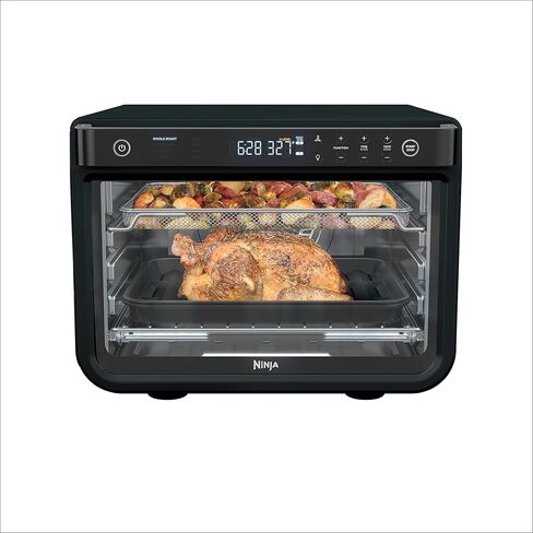 فرن نينجا DT202BK Foodi 8 في 1 XL Pro Air Fry، فرن حراري كبير على سطح الطاولة، فرن محمصة رقمي، 1800 واط، أسود، 12 بوصة (متجدد) in Saudi Arabia