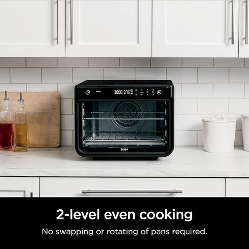 فرن نينجا DT202BK Foodi 8 في 1 XL Pro Air Fry، فرن حراري كبير على سطح الطاولة، فرن محمصة رقمي، 1800 واط، أسود، 12 بوصة (متجدد) in Saudi Arabia