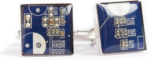 Recycled circuit board cufflinks (dark blue) in Saudi Arabia