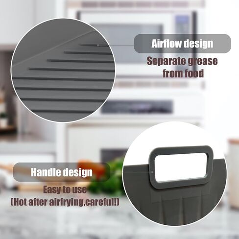 Silicone Liners Rectangle 2 Pcs for Air Fryer Dual Basket 8 to 10 Qt, Food-grade Reusable Baking Tray Fit Ninja DZ201 DZ401 DZ550, 4 to 5 Qt Each, Double Zone Airfryer Accessories in Saudi Arabia