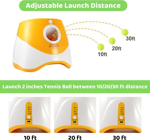 Automatic Dog Ball Launcher, Ball Launcher for small Dogs with 3 Tennis Balls, Interactive Indoor & Outdoor Dog Toys, Dog Ball Thrower Machine (Orange) in Saudi Arabia
