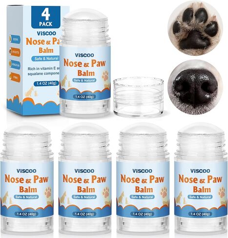 4 Pack Dog Paw Balm, Dog Paw Pad Balm - Moisturizer & Soother for Cracked Dry & Damaged Paws, Nose & Elbows, Natural Lick Safe Dog Paw Blam Protector for Healing, Repairing in Saudi Arabia