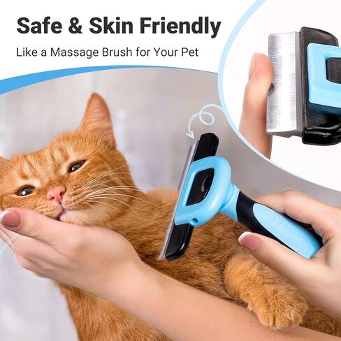 MIU COLOR Dog Brush Kit 2PCS, Deshedding Dog Brush & 2 Sided Undercoat Rake for Dogs & Cats, Long Medium Hair Deshedding Tool, Effective Dog Brush Set Removing Knots, Mats, Tangles, Extra Wide in Kuwait
