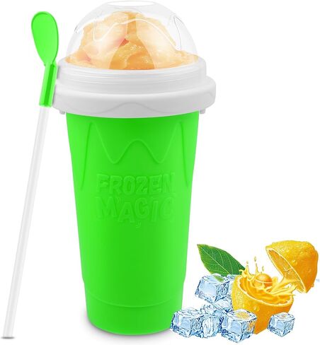 Slushie Maker Cup, Magic Quick Frozen Smoothies Cups for Homemade Milk Shake Ice Cream Maker, Cooling Cup, Double Layer Squeeze Slushy Maker Cups, Birthday Gifts for Kids Mom Dad(Pink) in Kuwait