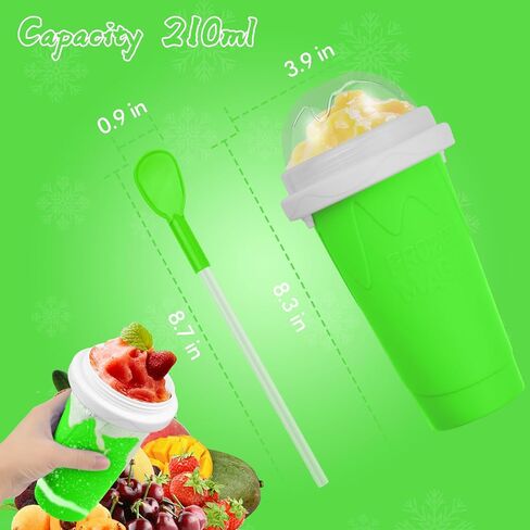 Slushie Maker Cup, Magic Quick Frozen Smoothies Cups for Homemade Milk Shake Ice Cream Maker, Cooling Cup, Double Layer Squeeze Slushy Maker Cups, Birthday Gifts for Kids Mom Dad(Pink) in Kuwait