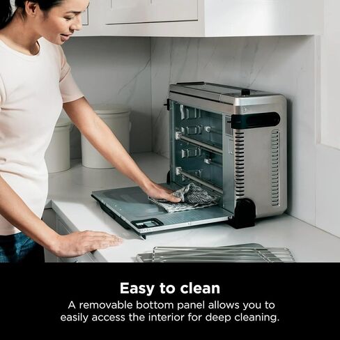Ninja SP080 Foodi Digital Air Fry Countertop Oven with 6-in-1 Functionality, Flip Up & Away Capability for Storage Space, with Air Fry Basket, Wire Rack, Sheet Pan & Crumb Tray, Silver (Renewed) in Saudi Arabia