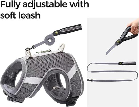 pangdi Cat Harness and Leash Escape Proof Cat Leash for Walking Travel Kitten Harness Service Cat Vest Grey Large in Saudi Arabia