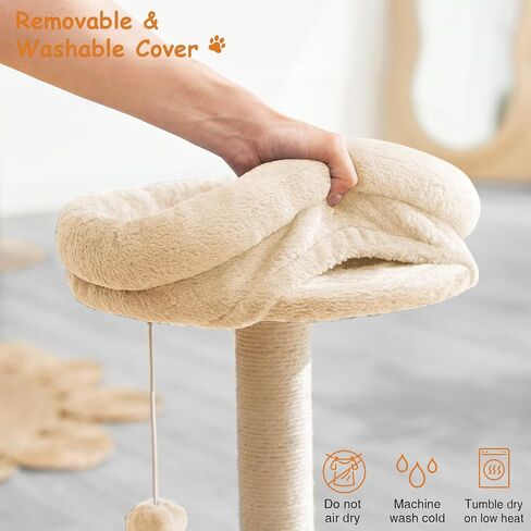 Small Cat Tree Tower with Scratching Post, Modern Kitten Tower for Indoor Cats, Short Carpet Sisal Cat Scratcher Stand with Large Bed Perch, Scratch Ramp, Toy Ball for Kitty Play (Grey) in Saudi Arabia