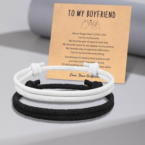 Matching Adjustable Rope Bracelet for Couples, Pinky Promise Bracelet Anniversary Valentines Day Birthday Christmas Gift for Him and Her in Kuwait