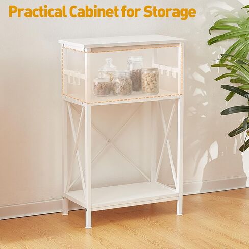 10 Gallon Fish Tank Stand with Shelf, Double Aquarium Stand for 10&5 Gal Fish Tank, 3-Tier Heavy Metal Stand with Stable Structure, Adjustable Table Feet&Anti-tilt Device - White in Saudi Arabia