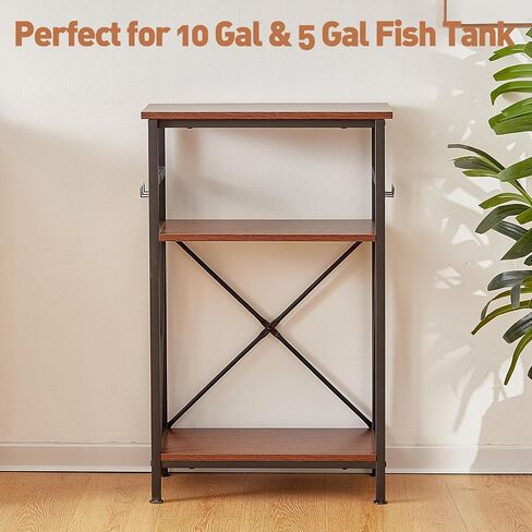 10 Gallon Fish Tank Stand with Shelf, Double Aquarium Stand for 10&5 Gal Fish Tank, 3-Tier Heavy Metal Stand with Stable Structure, Adjustable Table Feet&Anti-tilt Device - White in Saudi Arabia
