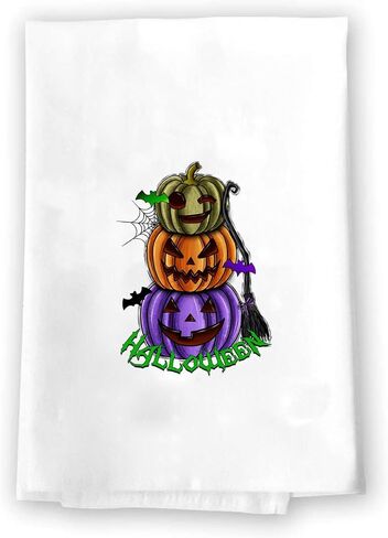 Halloween Decoration | Fall Kitchen Towels | Hand Towels For Bathroom | Pumpkin Decor | Gnome Witch Bat Black Cat Orange | Harvest Thanksgiving Halloween Decorations For Home in Saudi Arabia