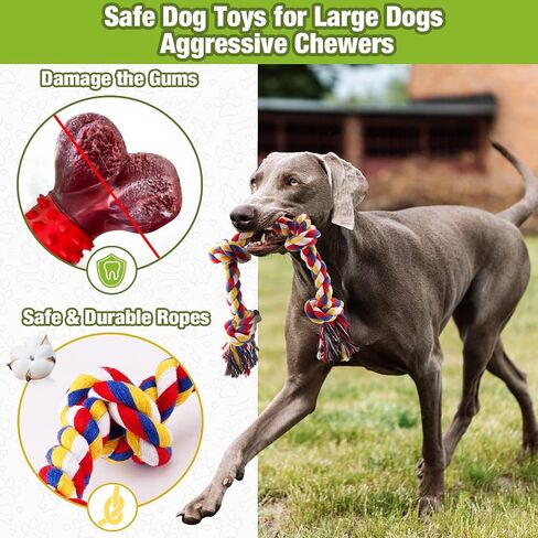 Dog Squeaky Toys Interactive Dog Toys for Aggressive Chewers Tough Rubber Chew Toys for Medium/Large Breed, Indestructible Puppy Chew Toys for Teething (Yellow) in Kuwait