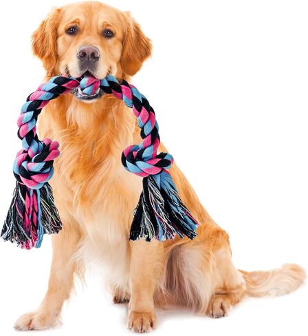 Dog Rope Toy for Large Dogs, Heavy Duty Dog Chew Toys for Aggressive Chewers, Indestructible Dog Toys for Large Dogs, Durable Cotton Tug of War Dog Rope Toys for Medium to Large Breed Teeth Cleaning in Saudi Arabia