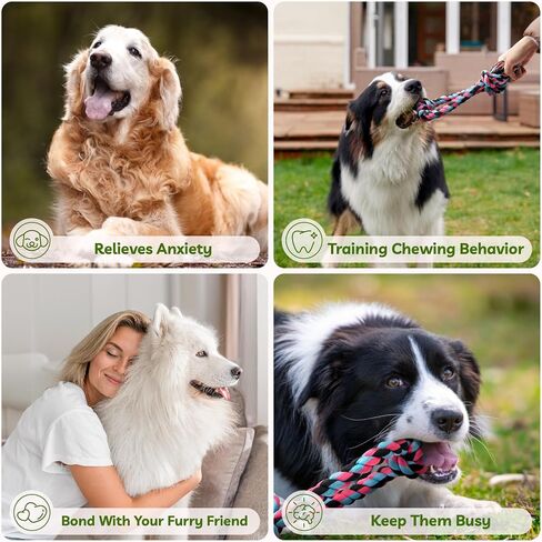 Dog Rope Toy for Large Dogs, Heavy Duty Dog Chew Toys for Aggressive Chewers, Indestructible Dog Toys for Large Dogs, Durable Cotton Tug of War Dog Rope Toys for Medium to Large Breed Teeth Cleaning in Saudi Arabia