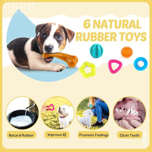 Dog Squeaky Toys Interactive Dog Toys for Aggressive Chewers Tough Rubber Chew Toys for Medium/Large Breed, Indestructible Puppy Chew Toys for Teething (Yellow) in Kuwait