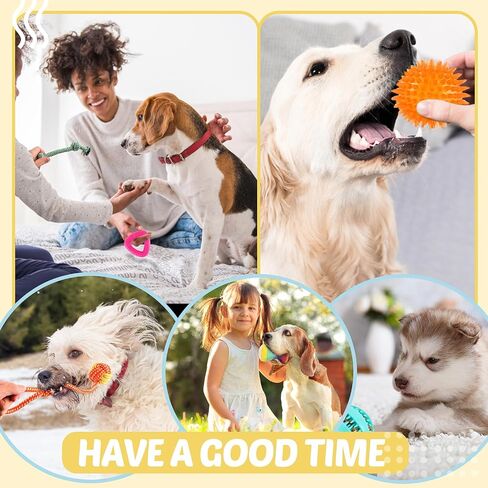 Dog Squeaky Toys Interactive Dog Toys for Aggressive Chewers Tough Rubber Chew Toys for Medium/Large Breed, Indestructible Puppy Chew Toys for Teething (Yellow) in Kuwait