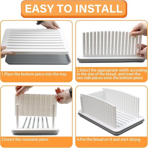 Bread Sicer for Homemade Bread, Adjustable Width Bread Slicer Guide, Foldable and Compact Bread Cutting Guide with Crumb Tray, Suitability for Homemade Bread, Bagels, Cakes in Saudi Arabia