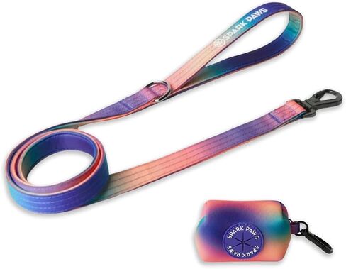 Spark Paws Premium Dog Leash & Poop Bag Set - Heavy-Duty Alloy Hook for Strong Pulling Breeds - Comfortable, Durable & Secure - 90s Retro in Saudi Arabia