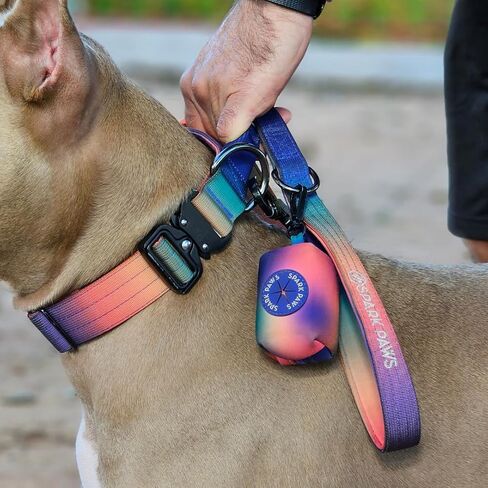 Spark Paws Premium Dog Leash & Poop Bag Set - Heavy-Duty Alloy Hook for Strong Pulling Breeds - Comfortable, Durable & Secure - 90s Retro in Saudi Arabia
