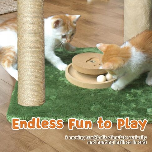 Cat Scratching Post for Indoor Cats 30 Inches Large Square Cat Scratcher with Hammock Cats Wooden Interactive Trackball Toy for Kitten and Adults Cats in Saudi Arabia