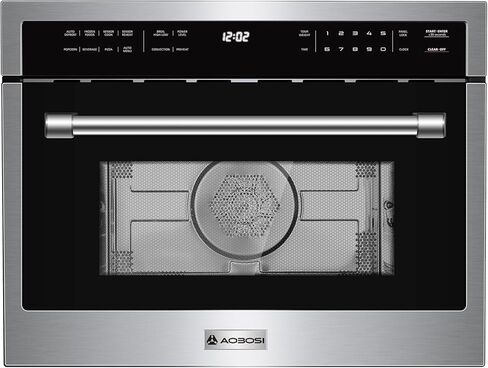 فرن ميكروويف AAOBOSI الحراري، 24 بوصة، 1.6 قدم مكعب. مجموعة أفران ميكروويف كهربائية مدمجة على الحائط مع جهاز استشعار للطهي، 10 أوضاع للطهي بقدرة 1000 وات، باب منسدل من الفولاذ المقاوم للصدأ in Kuwait