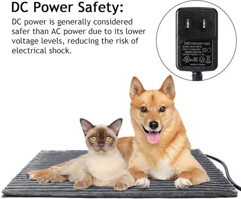 وسادة تدفئة للحيوانات الأليفة من كاروميو لكلب القطط، حصيرة سرير كهربائية مقاومة للماء للاستخدام الخارجي والداخلي مع سلك مقاوم للمضغ، درجة حرارة قابلة للتعديل مع مؤقت إيقاف تلقائي، طاقة تيار مستمر آمنة، 28 بوصة × 16 بوصة in Kuwait