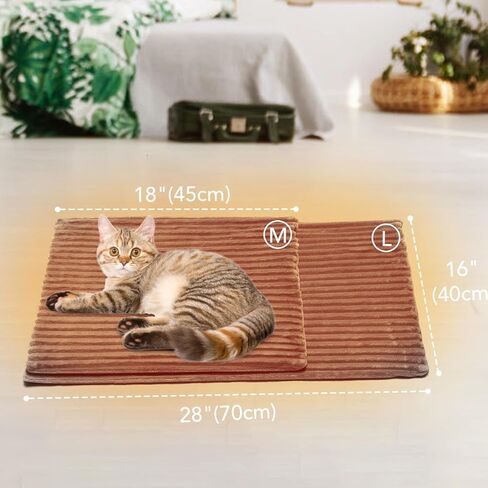 وسادة تدفئة للحيوانات الأليفة من كاروميو لكلب القطط، حصيرة سرير كهربائية مقاومة للماء للاستخدام الخارجي والداخلي مع سلك مقاوم للمضغ، درجة حرارة قابلة للتعديل مع مؤقت إيقاف تلقائي، طاقة تيار مستمر آمنة، 28 بوصة × 16 بوصة in Kuwait