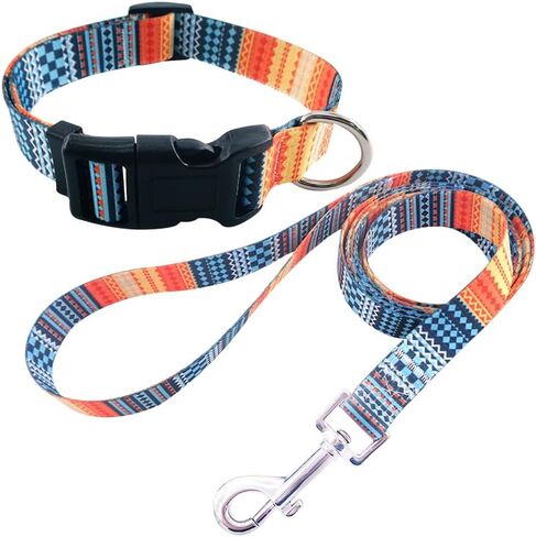 Dog Collar & Leash Set, Bark Collar for large dog leash & collar for small dogs with Adjustable Size, Water Resistance, Comfortable dog head collar, (Black, Medium) in Saudi Arabia