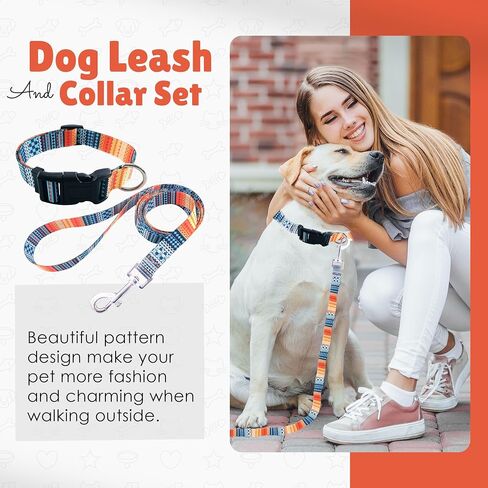 Dog Collar & Leash Set, Bark Collar for large dog leash & collar for small dogs with Adjustable Size, Water Resistance, Comfortable dog head collar, (Black, Medium) in Saudi Arabia