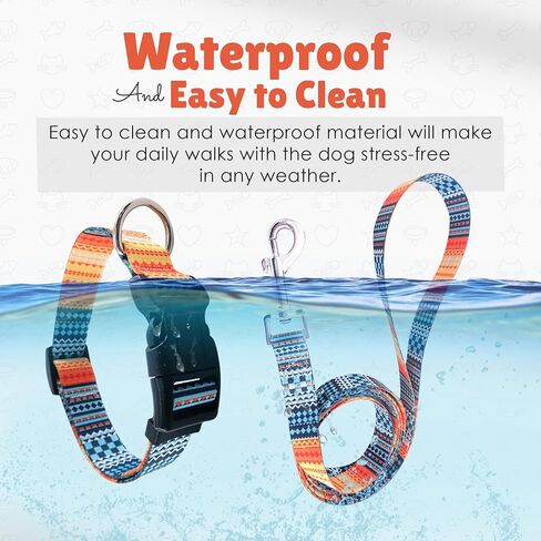 Dog Collar & Leash Set, Bark Collar for large dog leash & collar for small dogs with Adjustable Size, Water Resistance, Comfortable dog head collar, (Black, Medium) in Saudi Arabia
