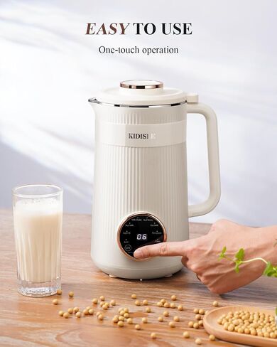 8 in 1 Nut Milk Maker, 32oz Automatic Soybean Milk Machine for Homemade Almond, Oat, Coconut, Soy, Plant Based Milks and Non Dairy Beverages, with Delay Start/Keep Warm/Boil Water, Cream in Saudi Arabia
