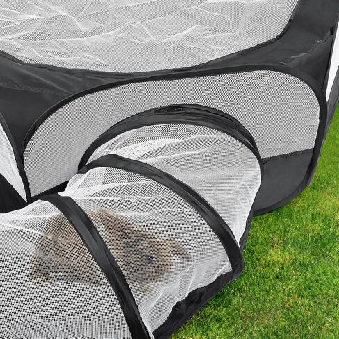 Small Animal Playpen with Surround Tunnel,Waterproof Guinea Pig Cage Breathable Rabbit Cage with Top Cover Pop Open Ferret Toys Hamster Playpen for Chicken Cat Dog Indoor Outdoor Exercise in Saudi Arabia