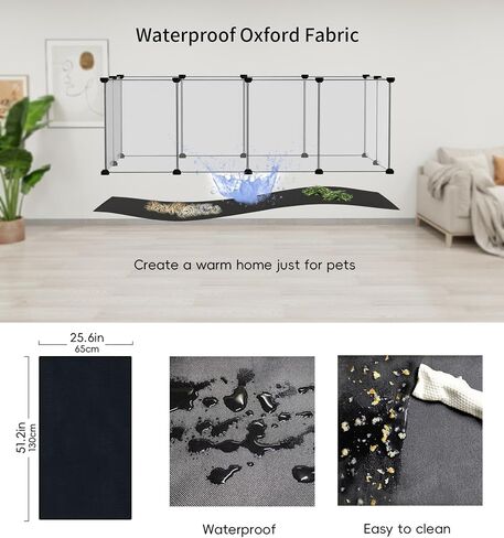 Small Animal Playpen, Guinea Pig Cages with Waterproof Mat, 12 Panels Pet Playpen for Hamsters, Hedgehog, Indoor Outdoor Plastic Fence, 48.5 x 24.8 x 16.1 inches in Saudi Arabia