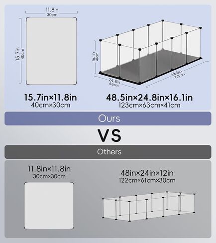 Small Animal Playpen, Guinea Pig Cages with Waterproof Mat, 12 Panels Pet Playpen for Hamsters, Hedgehog, Indoor Outdoor Plastic Fence, 48.5 x 24.8 x 16.1 inches in Saudi Arabia