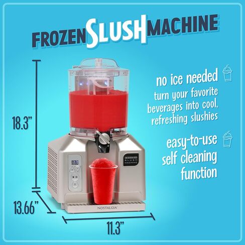 Nostalgia Professional Frozen Slush Machine 2.8 Liter Blender, Premium Quality Smoothies or Slushies for Kitchen Countertops and at-Home Bars, Stainless Steel in Saudi Arabia