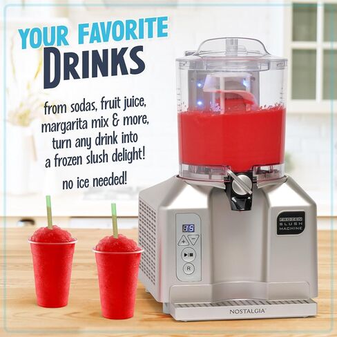 Nostalgia Professional Frozen Slush Machine 2.8 Liter Blender, Premium Quality Smoothies or Slushies for Kitchen Countertops and at-Home Bars, Stainless Steel in Saudi Arabia