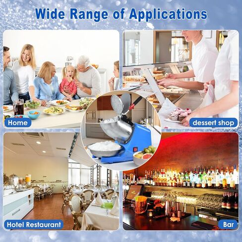 Electric Shaved Ice Machine,with Ice Pick and Scoop,3 Blades of Electric Snow Cone Machine(300W 2200r/min),Splash Proof Ice Shaver Machine,Ice Crusher Machine for Home Commercial Use (Silver) in Saudi Arabia