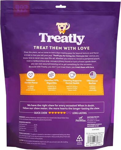 American Sourced Beefhide Chips Dog Chew Treats - Chicken Flavor, 32oz/1 Pack in Saudi Arabia