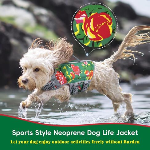 سترة نجاة خفيفة الوزن للكلاب من VIVAGLORY، سترة نجاة للحفاظ على حياة الحيوانات الأليفة من النيوبرين الصديق للبشرة للكلاب الكبيرة مع حلقة على شكل حرف D وإبزيم سريع الفك، وردي أزرق in Kuwait