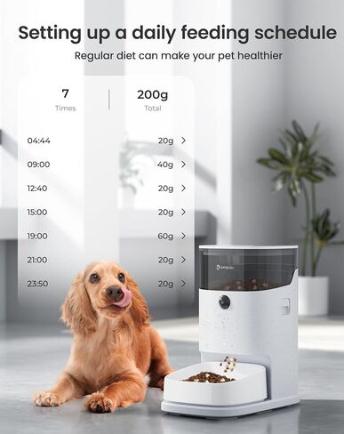 PF2 2.4G Healthy Automatic Cat feeder, 3.5L Automatic Dog Feeder with Video and Voice Call, APP data monitoring, Ceramic Bowl, Customized Timed Feeding,Freshness Preservation,Easy Removal for Cleaning in Saudi Arabia