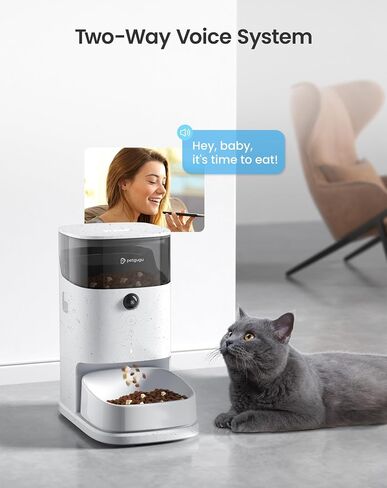 PF2 2.4G Healthy Automatic Cat feeder, 3.5L Automatic Dog Feeder with Video and Voice Call, APP data monitoring, Ceramic Bowl, Customized Timed Feeding,Freshness Preservation,Easy Removal for Cleaning in Saudi Arabia