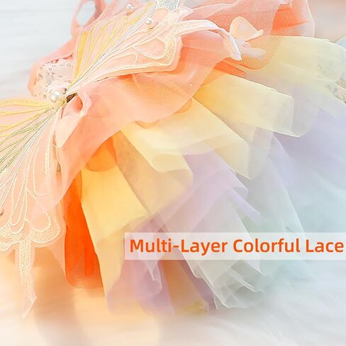 Luxury Dog Princess Formal Dress for Small Dogs Girl,Butterflies Lolita Sweet Pet Clothes Wedding Birthday Party Puppy Dresses,Cat Apparel Accessories Costumes Outfit Skirt Pink（Large） in Saudi Arabia