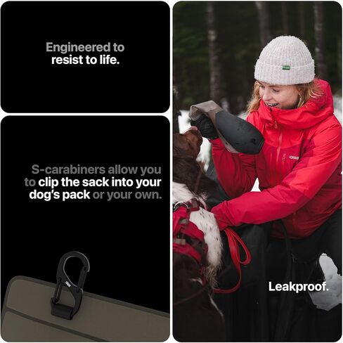 زجاجة مياه محمولة للكلاب من سيكر سعة 1 لتر، زجاجة مياه قابلة للطي للكلاب مثالية للمشي والمشي لمسافات طويلة وفي الهواء الطلق | يعمل كوعاء ماء محمول | مصممة في مونتريال - عبوة واحدة in Kuwait