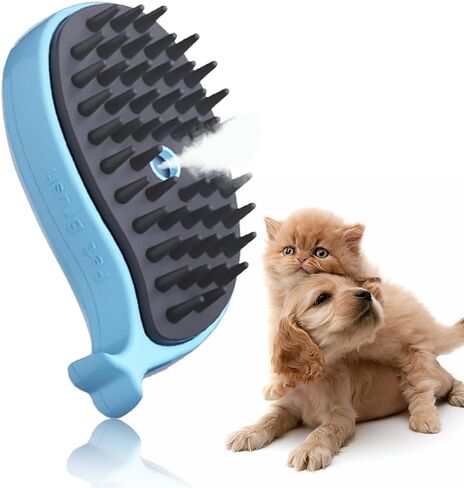 Pet Steam Brush - Comprehensive 3-in-1 Pet Grooming Tool - Steam-Enhanced Brush for Cats and Dogs Featuring Gentle Massage - Cat Steam Brush - Ideal for Pets - Hair Brush (Pink) in Saudi Arabia