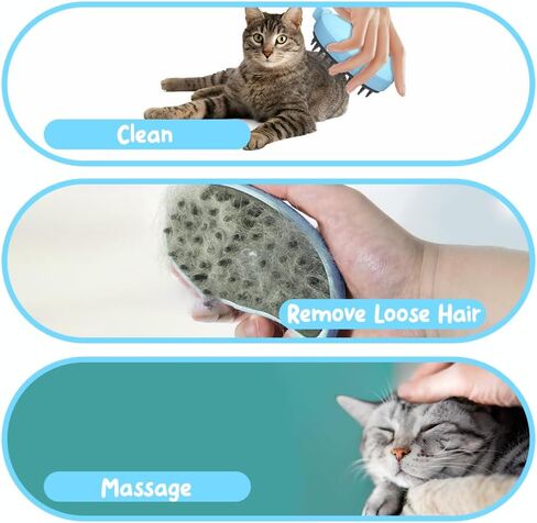 Pet Steam Brush - Comprehensive 3-in-1 Pet Grooming Tool - Steam-Enhanced Brush for Cats and Dogs Featuring Gentle Massage - Cat Steam Brush - Ideal for Pets - Hair Brush (Pink) in Saudi Arabia