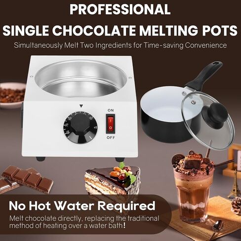 آلة صهر الشوكولاتة، تسخين كهربائي، آلة تقسية الشوكولاتة، وعاء ذوبان سريع وحتى ذوبان مثالي للشوكولاتة والحلوى والزبدة لصنع نبيذ حليب القهوة الدافئ (مفرد) in Kuwait